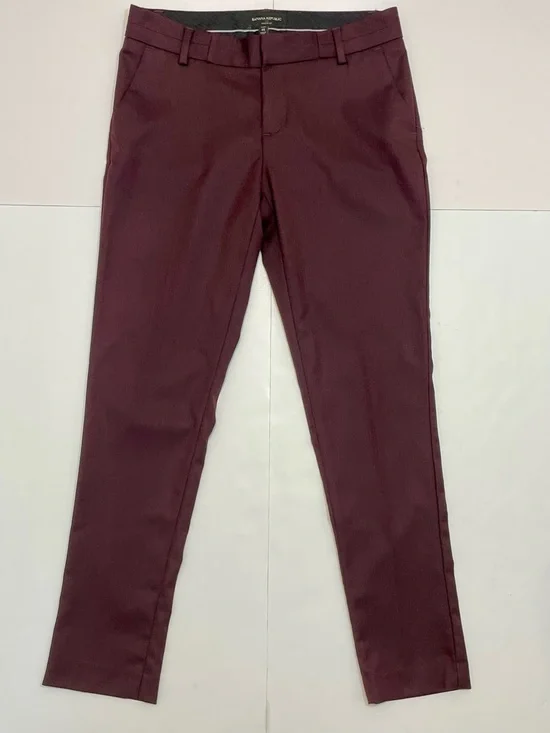 Banana Republic Martin Fit Women’s Burgundy Pants Size 4S - Picture 1 of 11
